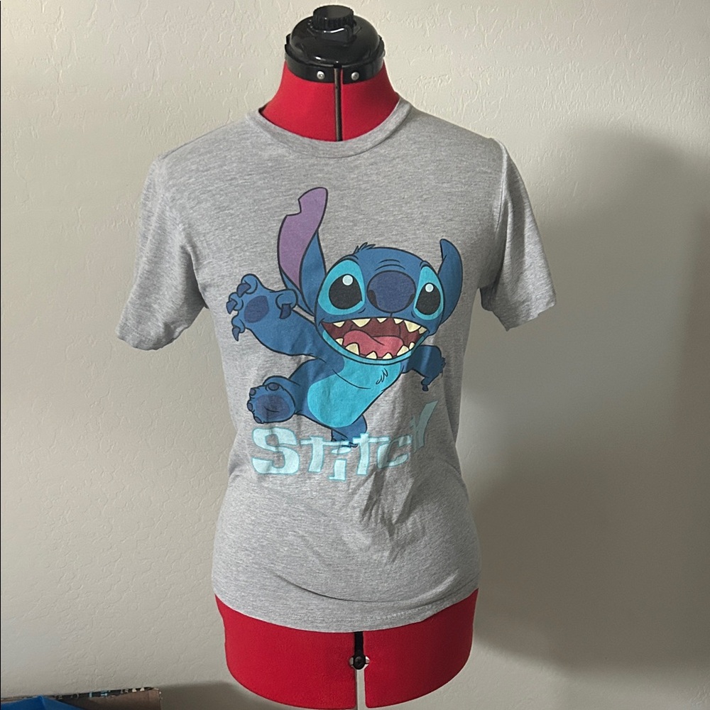 Disney Gray and Blue Stitch woman’s T-Shirt size small